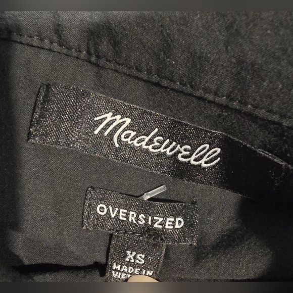 Madewell Signature Poplin Crop Shirt In Black Size XS - Picture 2 of 7